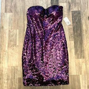 Forever 21 Purple Strapless Sequin Dress